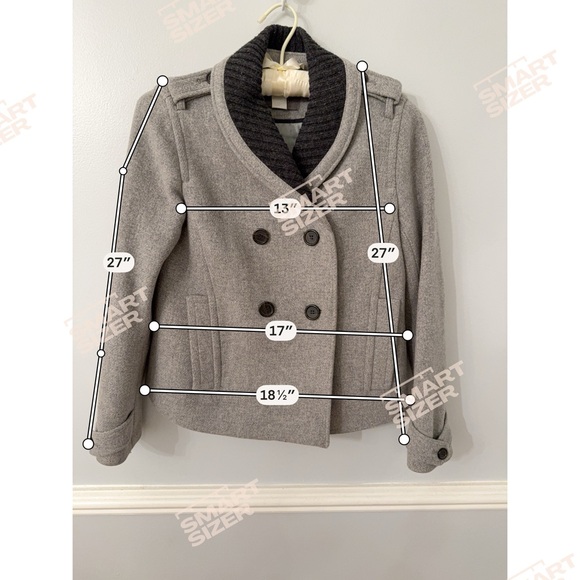 J.Crew Stadium Cloth Wool Coat Gray Double Breasted 2 - Picture 4 of 10